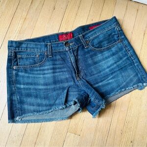 Lucky Brand Mid-Rise, Raw Hem Jean Short